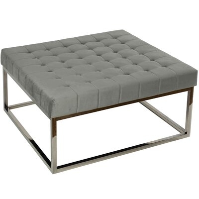 Ambreen 36" Wide Velvet Tufted Square Cocktail Ottoman - Image 0