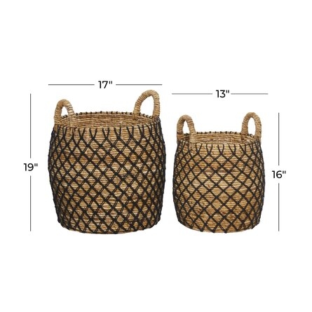 Banana Leaf Wicker Baskets, Set of 2 - Image 2