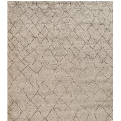 Moroccan Hand-Knotted Wool Light Gray Area Rug - Image 0
