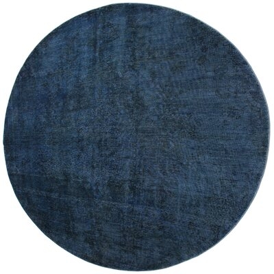 One-of-a-Kind McMillan Hand-Knotted Blue 8'2" Round Wool Area Rug - Image 0