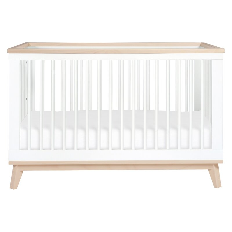 Scoot 3-in-1 Convertible Crib Color: White/Washed Natural - Image 0