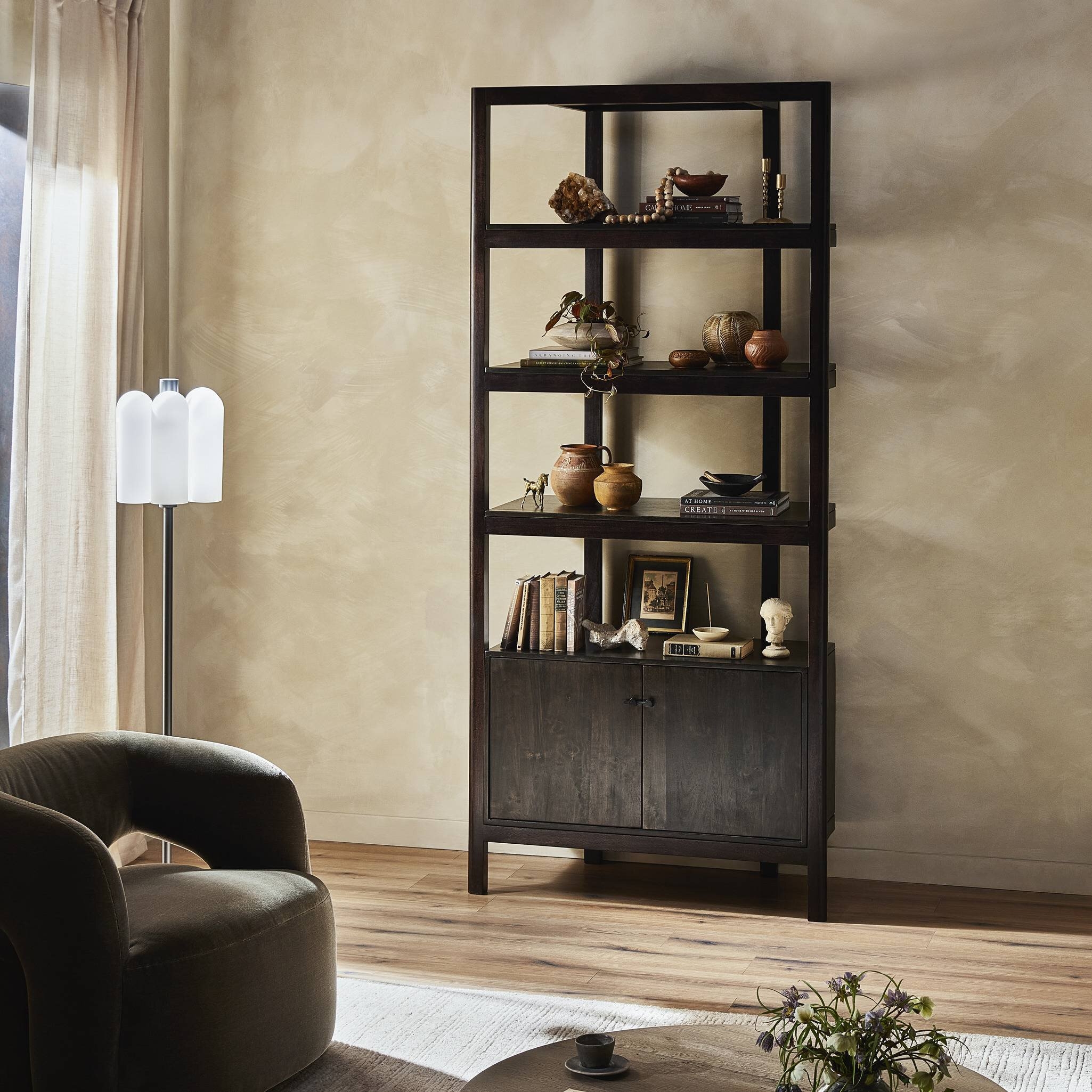 Reza Bookcase - Worn Black Acacia - Image 12