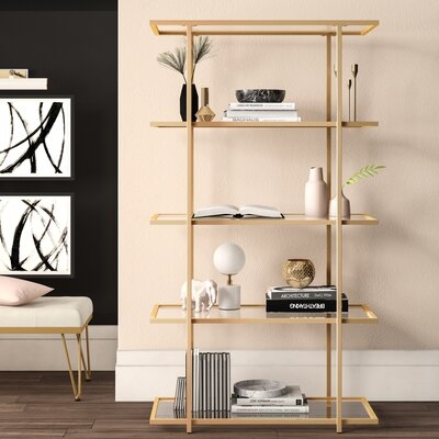 Audrey Stainless Steel Etagere Bookcase, 72" - Image 1