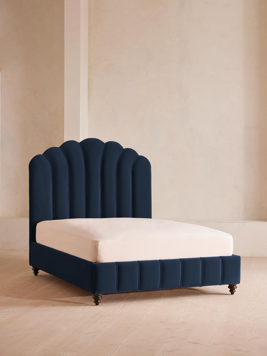 Manette Bed, California King, Velvet, Royal Blue, US - Image 0