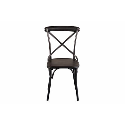 Hubbardston Metal Cross Back Side Chair in Dark Gray - Image 0