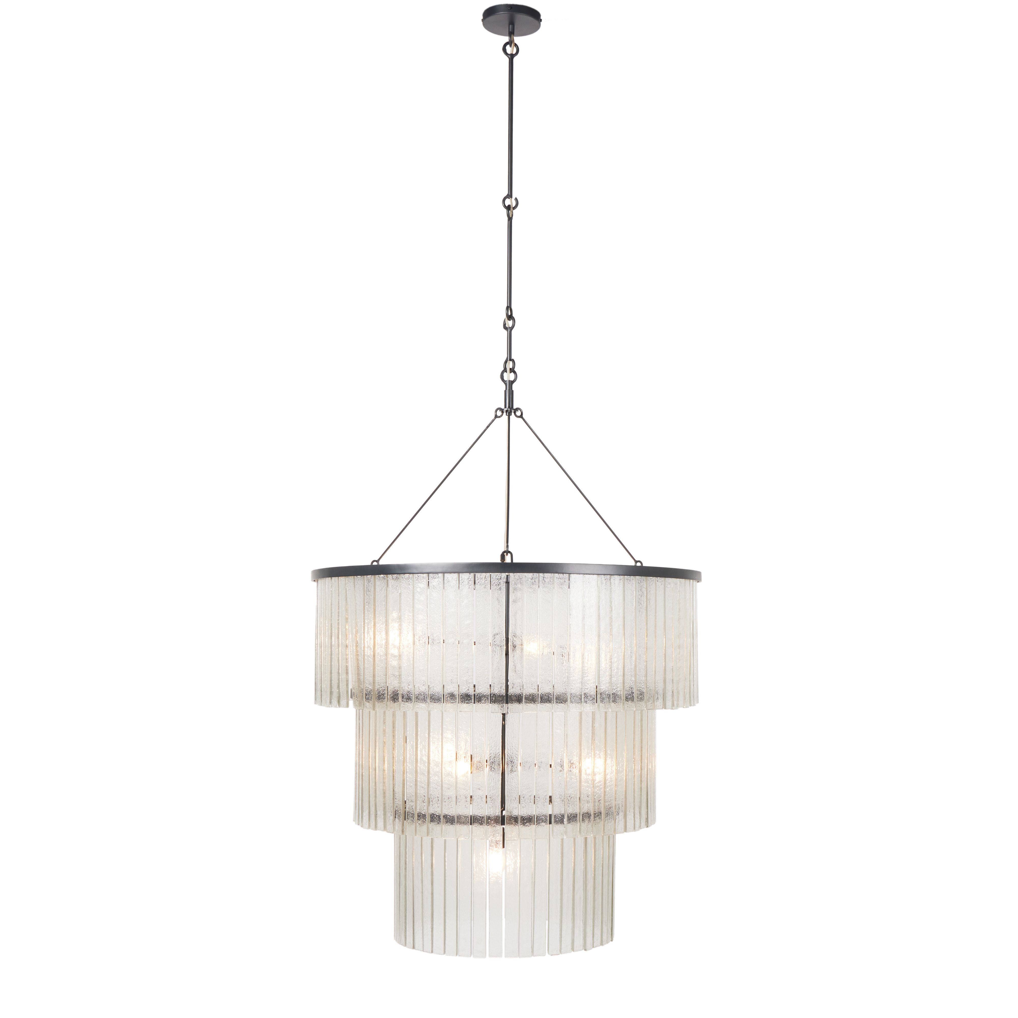Meredith Large Chandelier-Clr Txt Glass - Image 2