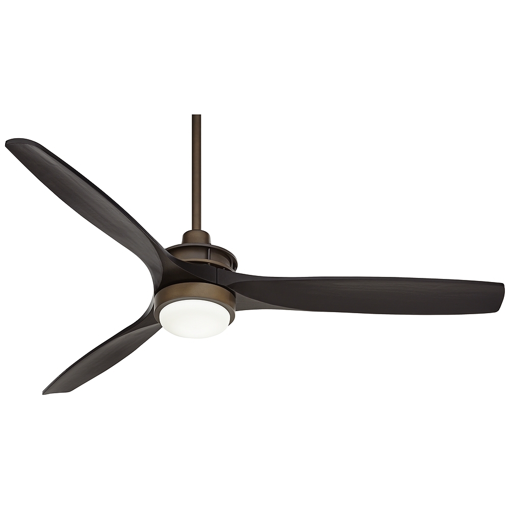 52" Casa Vieja Windspun Bronze-Matte Black LED Ceiling Fan with Remote - Image 0