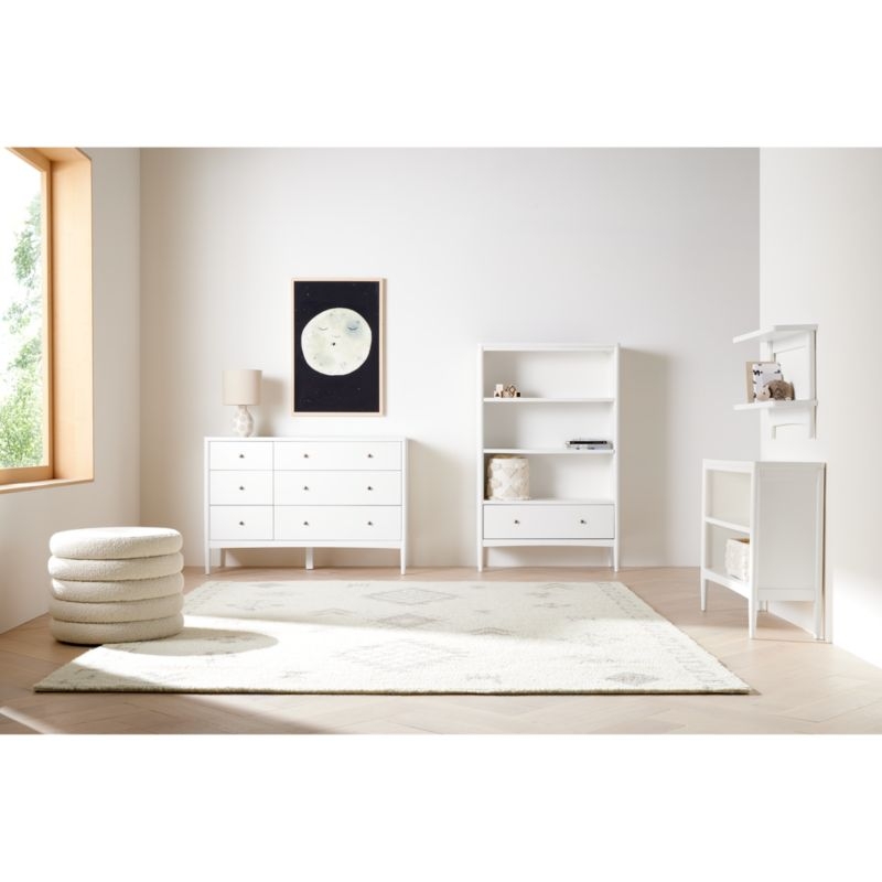 Hampshire 50" White Wood 6-Drawer Kids Dresser - Image 2