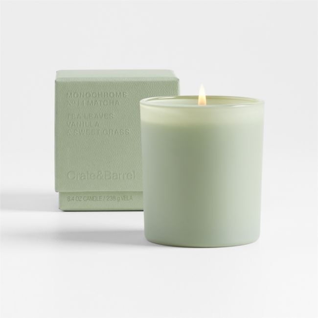 Monochrome No. 14 Matcha 1-Wick Scented Candle - Leaves, Vanilla and Sweet Grass - Image 0