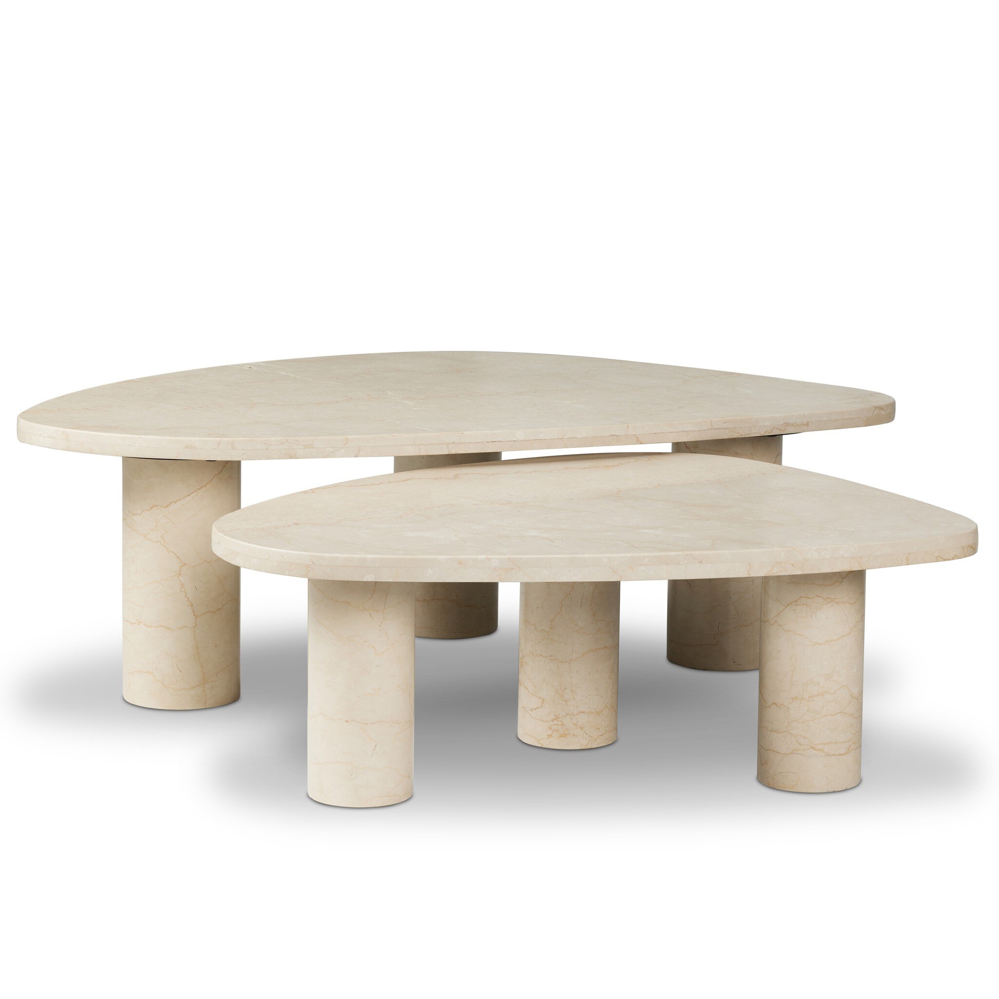 Zion Nesting Coffee Table Set - Cream Marble - Image 8