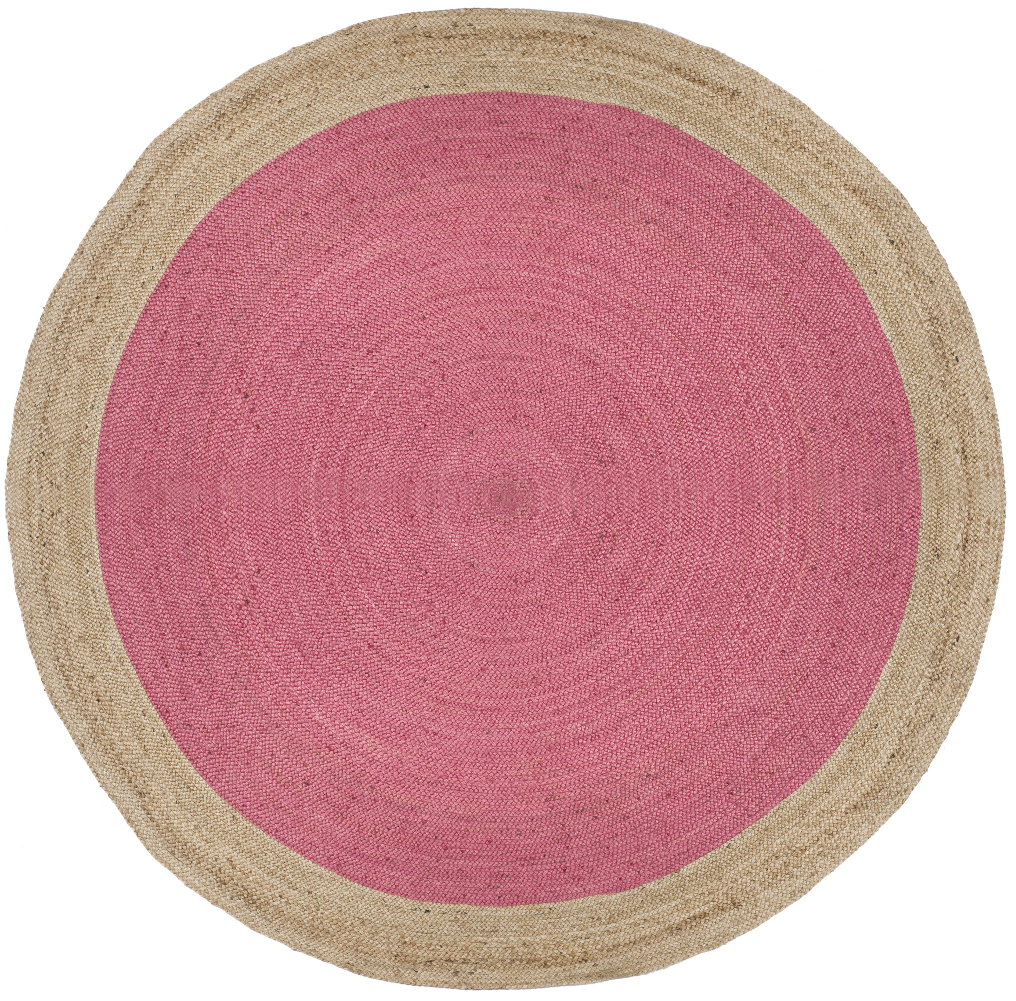 Arlo Home Hand Woven Area Rug, NF801P, Pink/Natural,  8' X 8' Round - Image 0