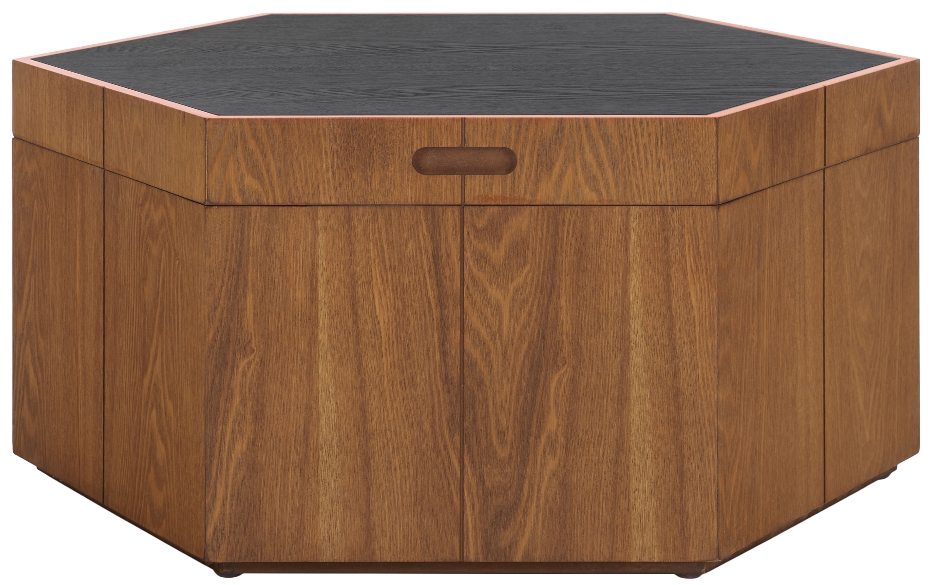 Rafaela Hexagon Coffee Table - Natural Brown / Black - Safavieh - Image 0