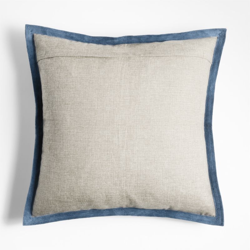 Hyde Pieced Suede 23x23 Coy Blue Throw Pillow with Feather Insert - Image 6