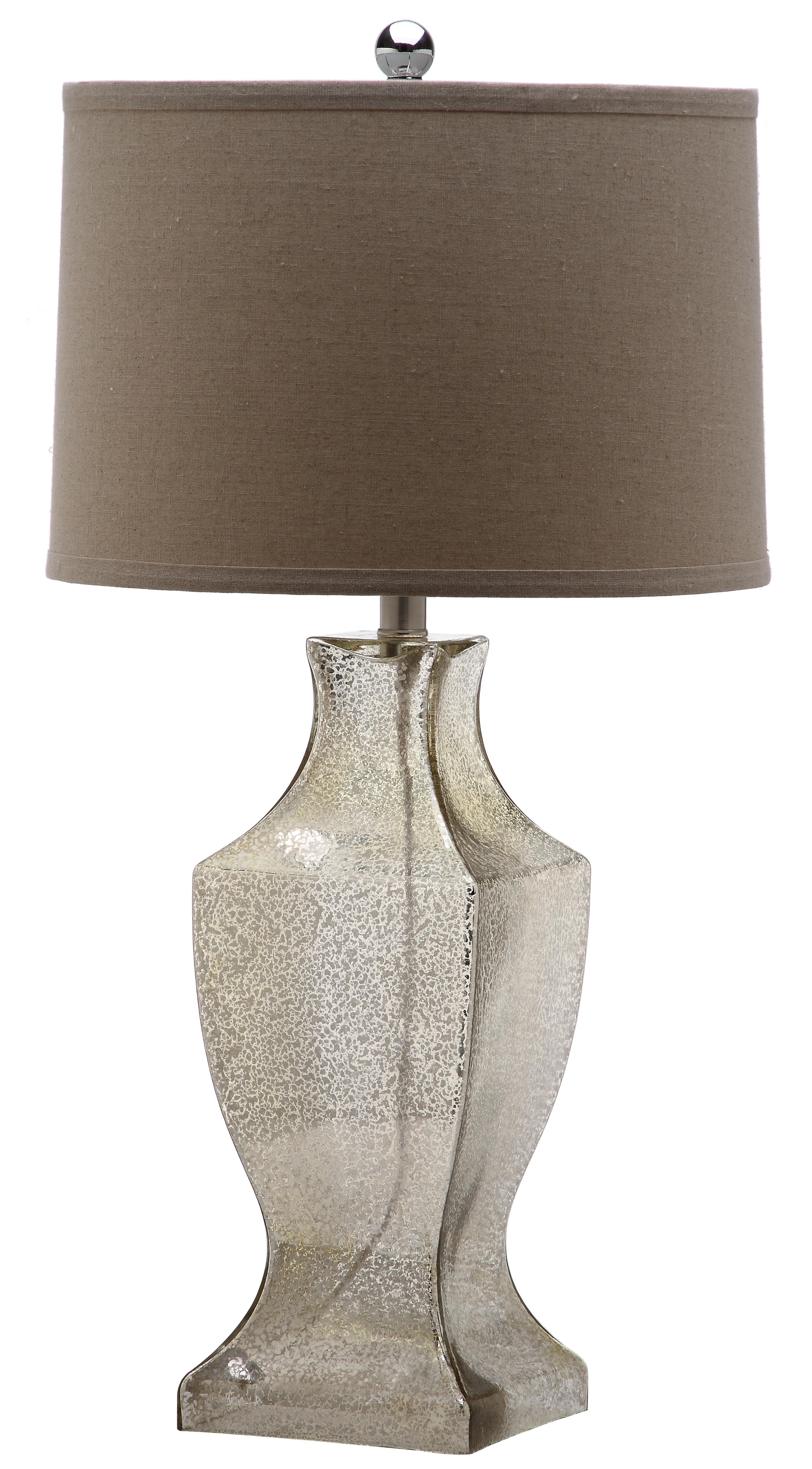 Glass 29-Inch H Bottom Table Lamp - Ivory/Silver - Arlo Home - Image 1