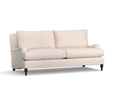 Carlisle English Arm Upholstered Grand Sofa 90", Polyester Wrapped Cushions, Performance Heathered Basketweave Platinum - Image 4