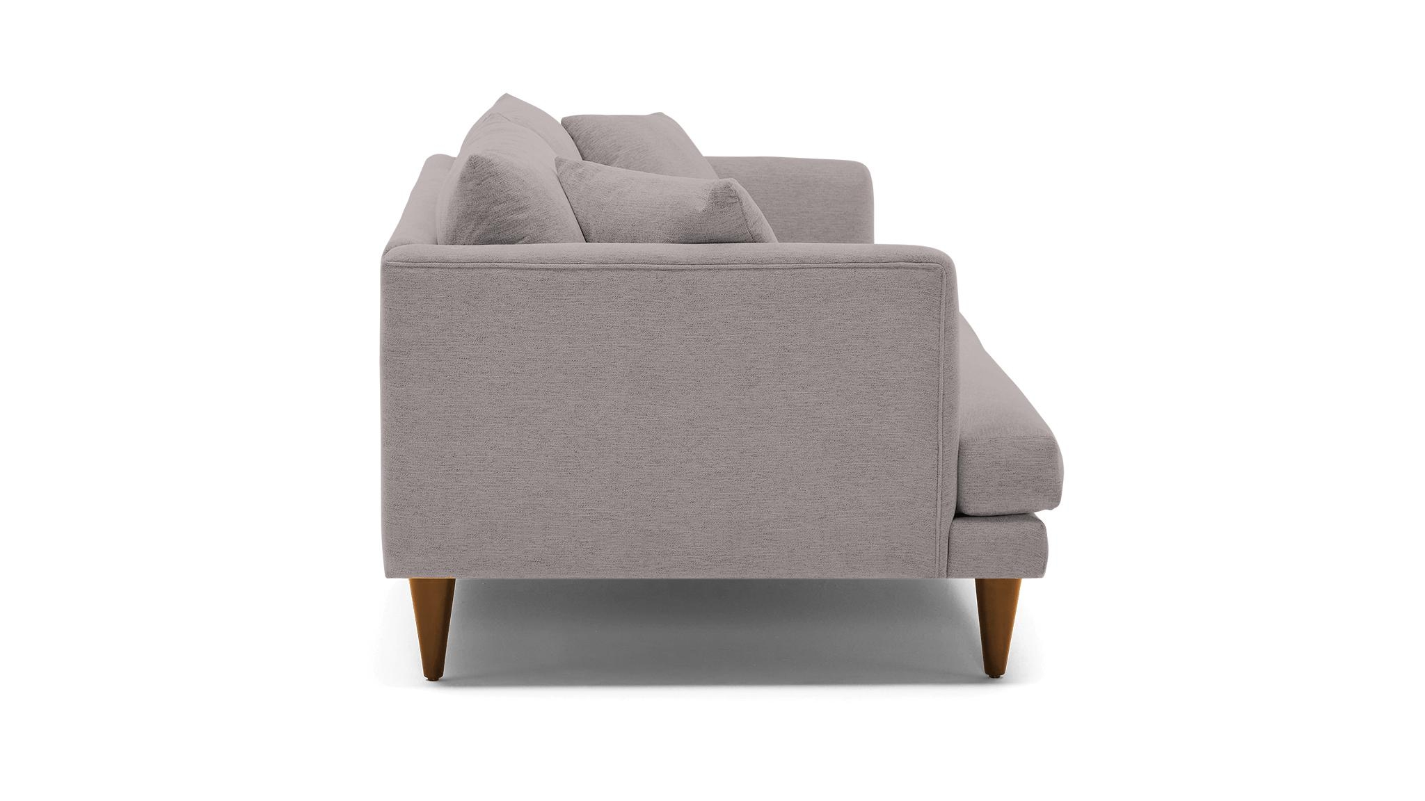 Lewis Mid Century Modern Sofa - Sunbrella Premier Wisteria - Mocha - Cone - Image 2