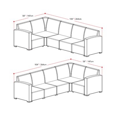Jeramya 6 Piece Rattan Sectional Seating Group with Cushions - Image 0