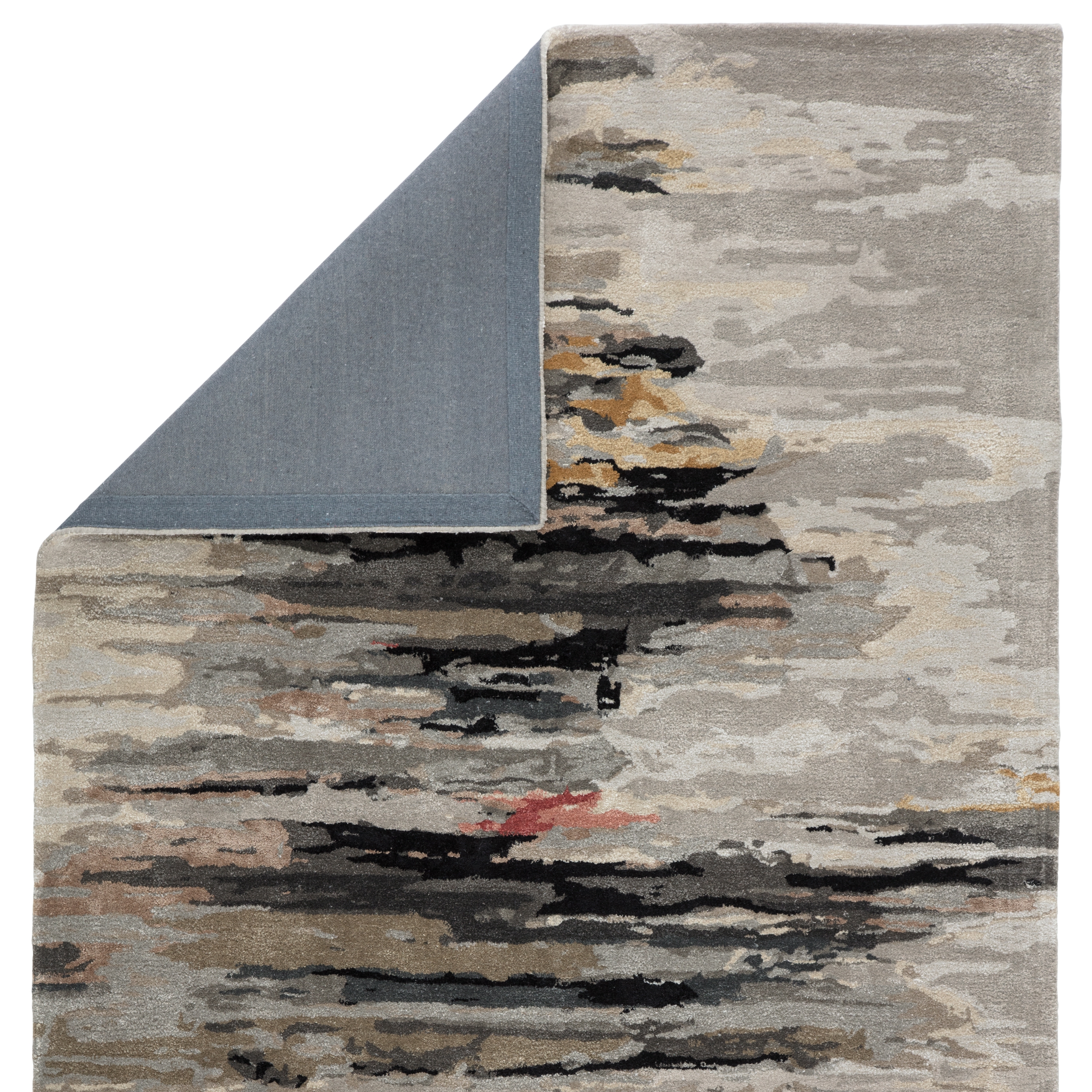 Ryenn Handmade Abstract Gray/ Black Area Rug (5'X8') - Image 2