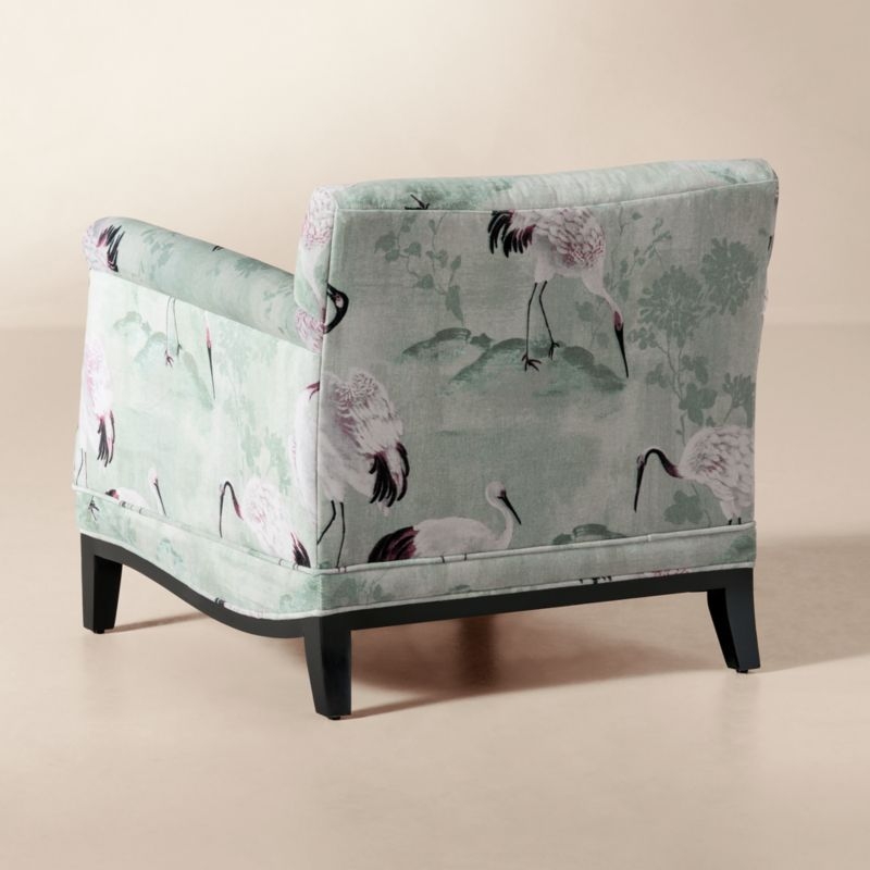 Olson Crane Print Performance Velvet Accent Chair - Image 7