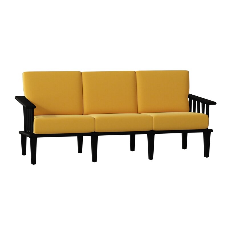 Woodard Van Dyke Sofa Cushion Color: Impact Beam Yellow, Frame Color: Chestnut Brown - Image 0