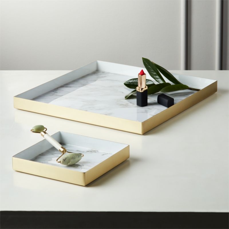 Active Small White Marble Tray - Image 1
