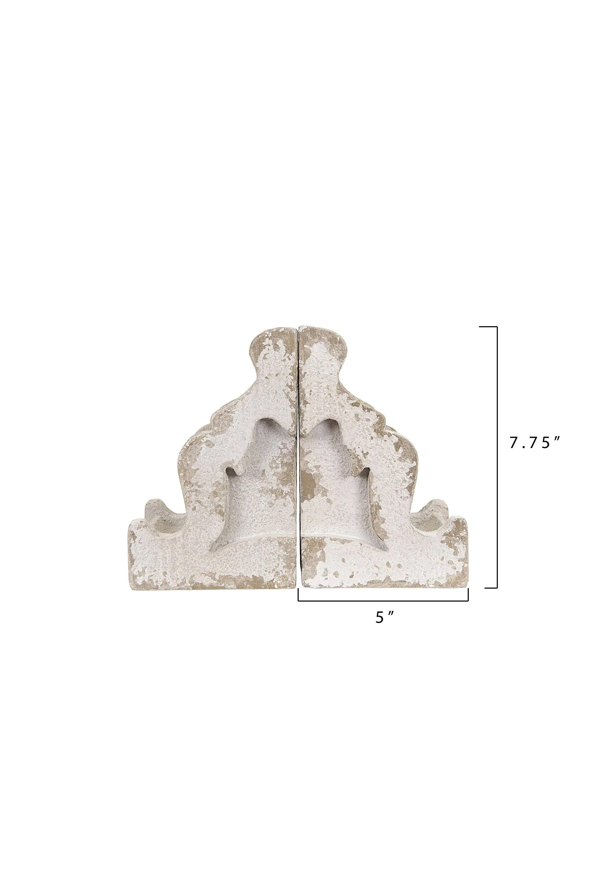 Distressed White Corbel Shaped Bookends (Set of 2 Pieces) - Image 2