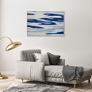 Oliver Gal Ocean Surface Abstract by David Fleetham 36x24 Blue Framed Art - Image 1