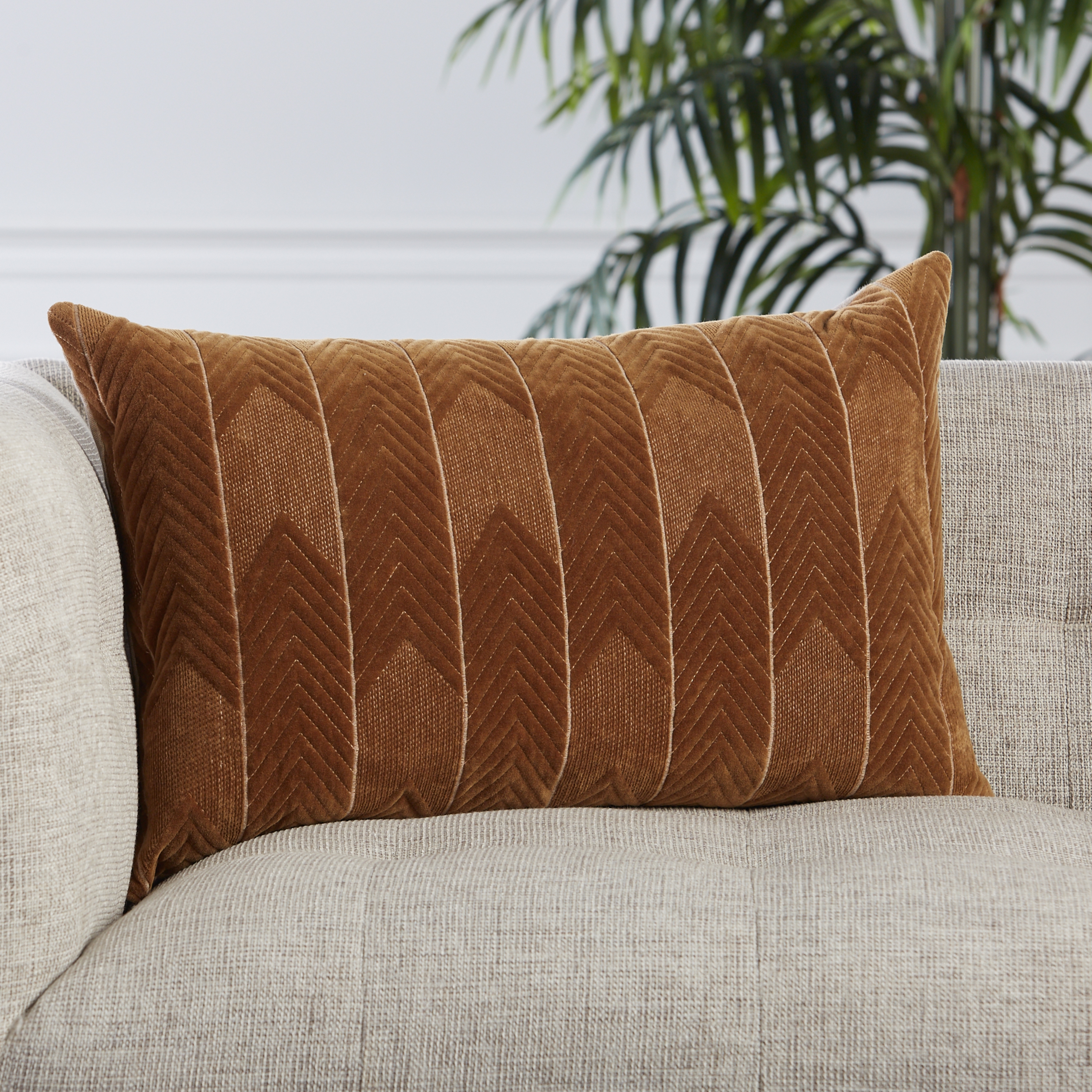 Bergen Lumbar Pillow, 24" x 16" - polyester insert - Image 3