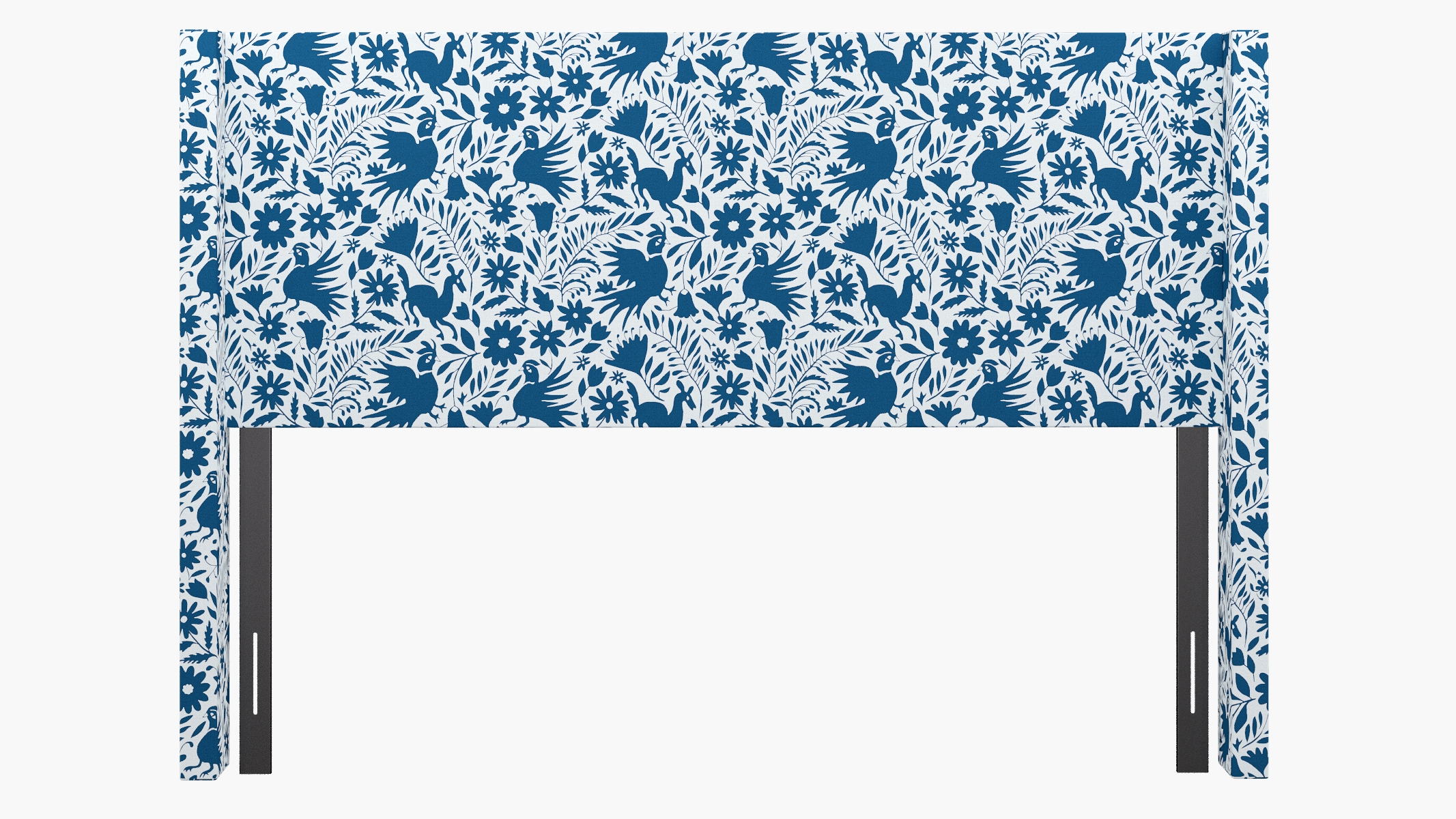 Modern Wingback Headboard, Cerulean Frida, King - Image 1