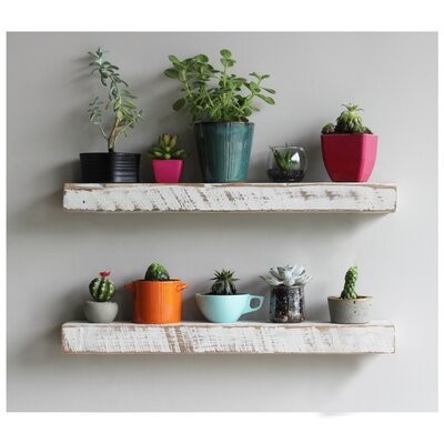 Joao 2 Piece Solid Wood Floating Shelf with Reclaimed Wood - Image 0