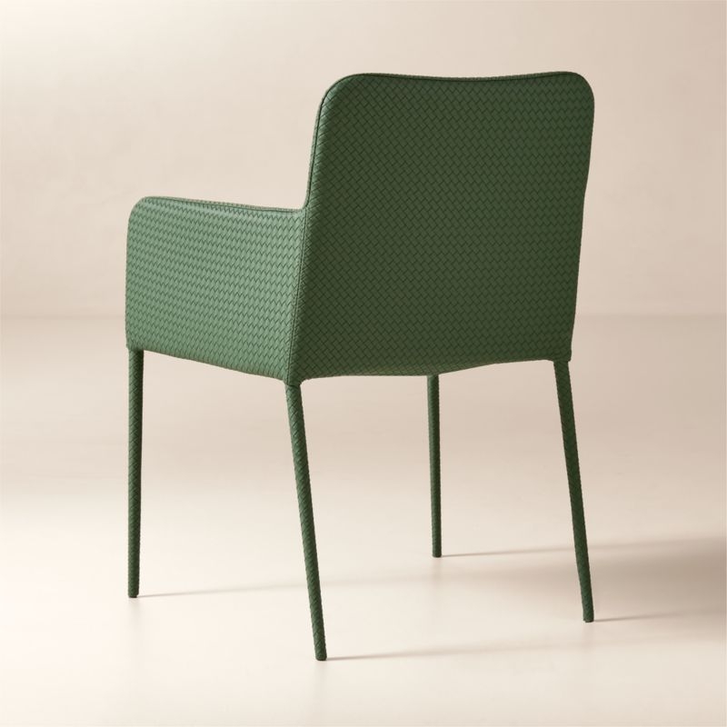 Duke Green Vegan Leather Dining Armchair - Image 2