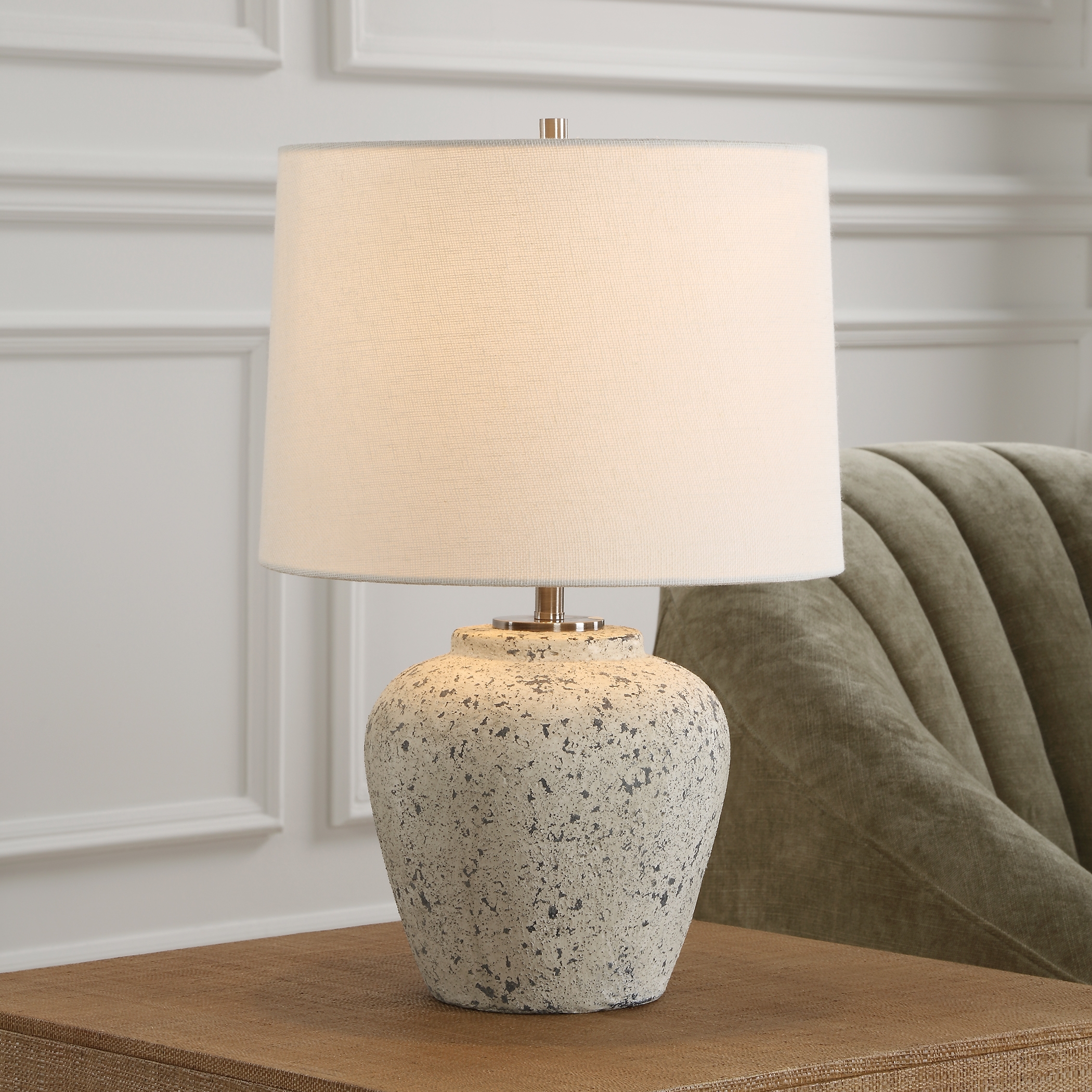 Rupture Aged Ivory Table Lamp - Image 1