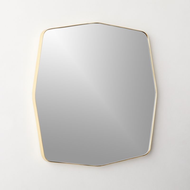 Hazme Square Polished Brass Mirror 31" - Image 1