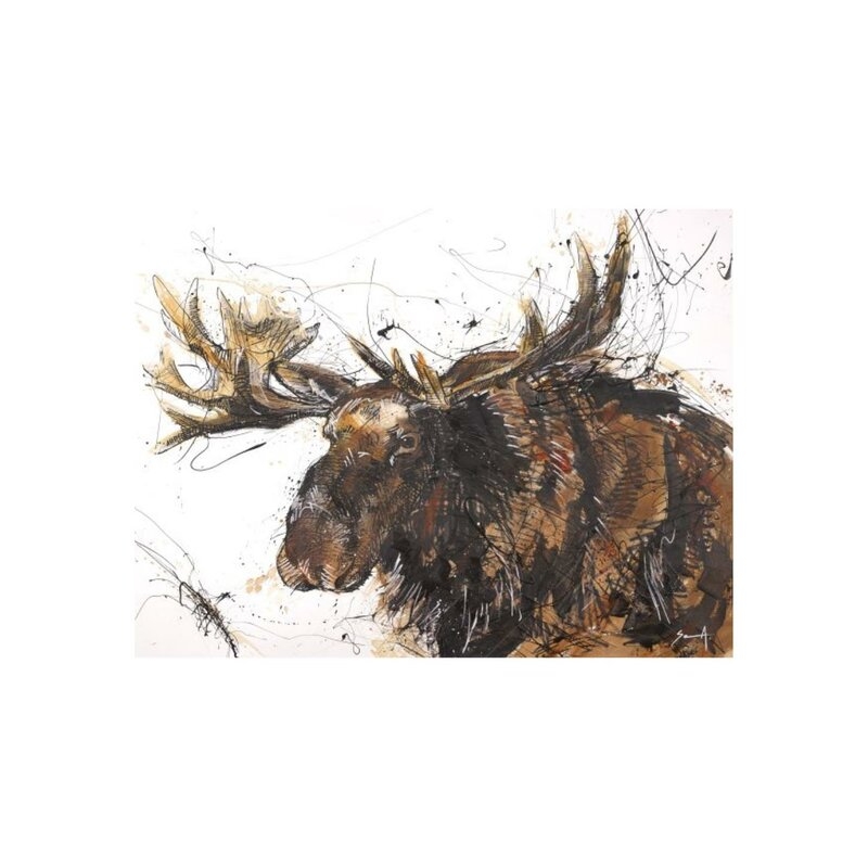 Chelsea Art Studio 'Chocolate Moose' Print Format: Glass Coat, Size: 36" H x 48" W x 1.5" D - Image 0