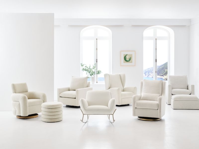 Harbour Natural Flange Nursery Swivel Glider Chair - Image 1