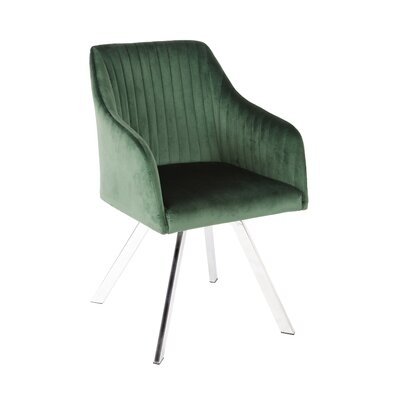 Hansen Channeled Back Swivel Dining Chair Green - Image 0