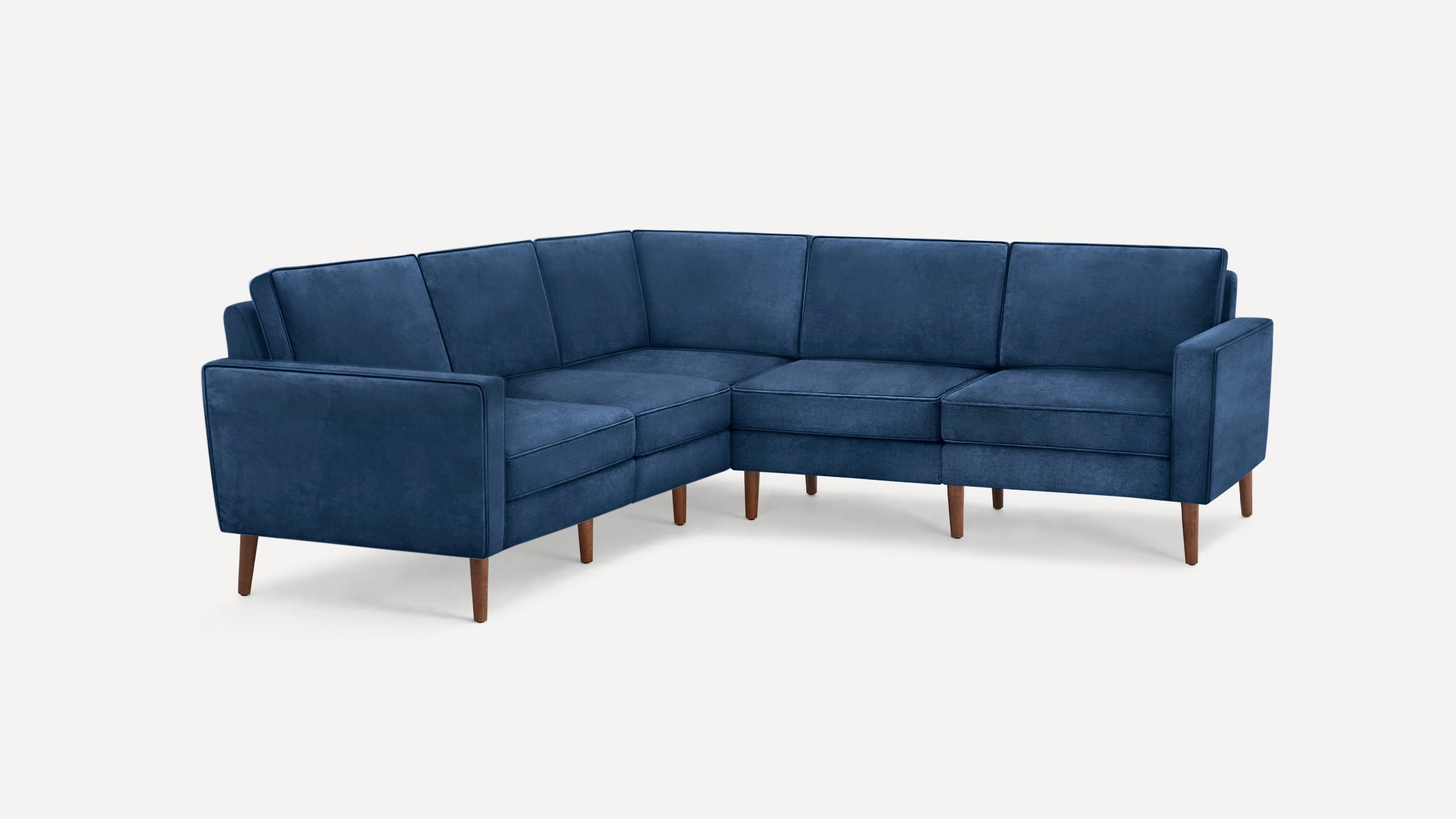 Nomad Velvet 5-Seat Corner Sectional - Midnight - Performance Velvet / Brass - Metal - Image 9