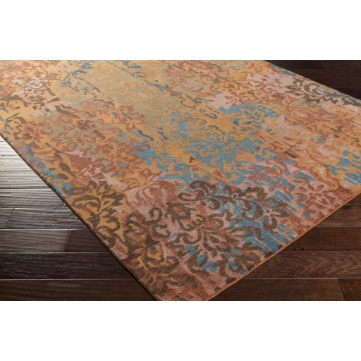 Brocade Orange Indoor 5' x 8' Handmade Rug - Image 2