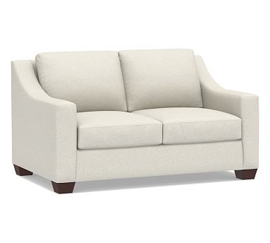 York Slope Arm Upholstered Loveseat 60.5", Down Blend Wrapped Cushions, Performance Boucle Oatmeal - Image 0