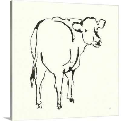 Line Cow Canvas Wall Art - Image 0