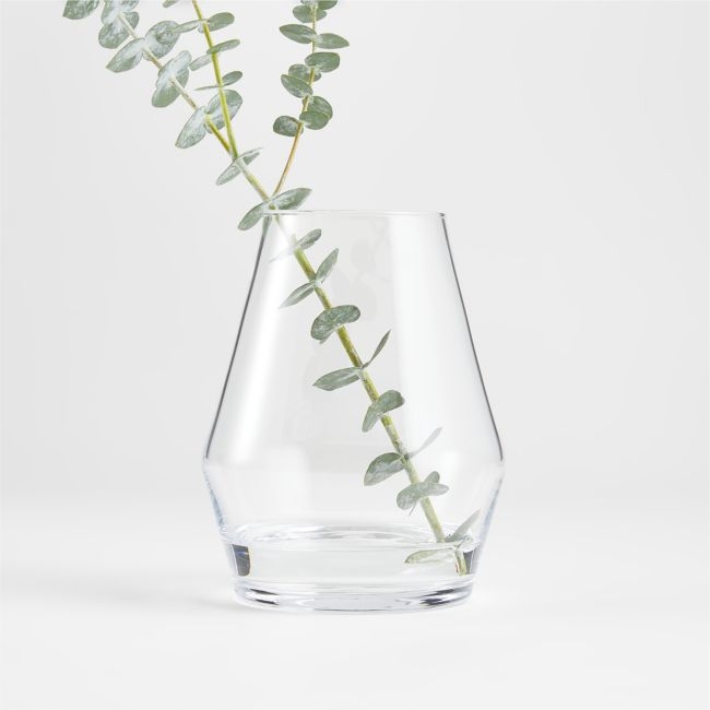 Laurel Angled Clear Glass Vase 6.25" - Image 0