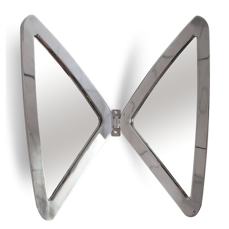 Phillips Collection Butterfly Stainless Steel Wall Mounted Wall Mirror - Image 0