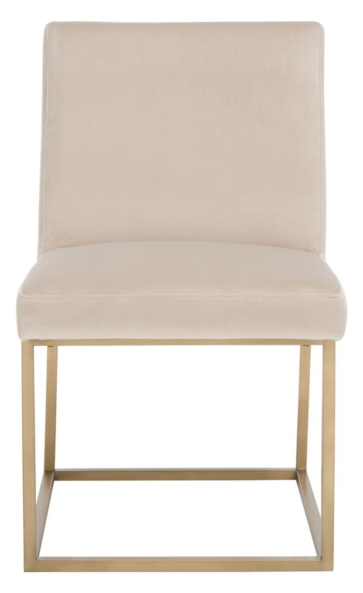 Jenette Dining Chair - Taupe / Gold - Safavieh - Image 0