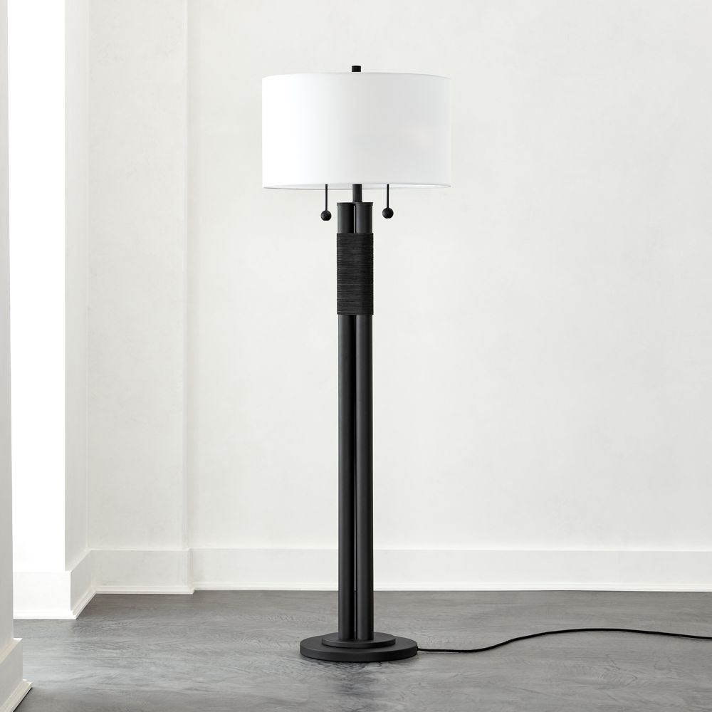 Delano Black Leather Floor Lamp - Image 0