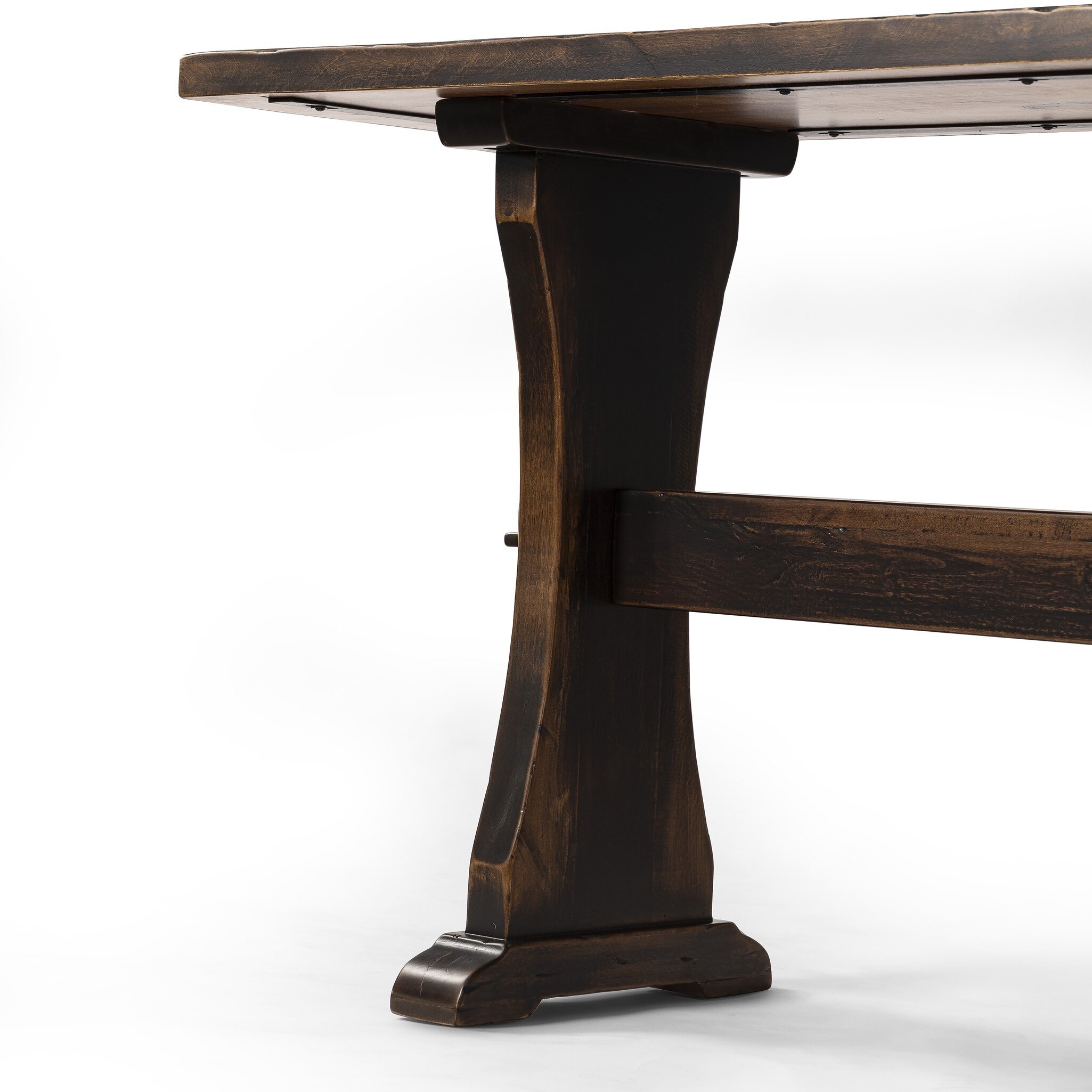 Trestle Console Table - Distressed Walnut - Image 11