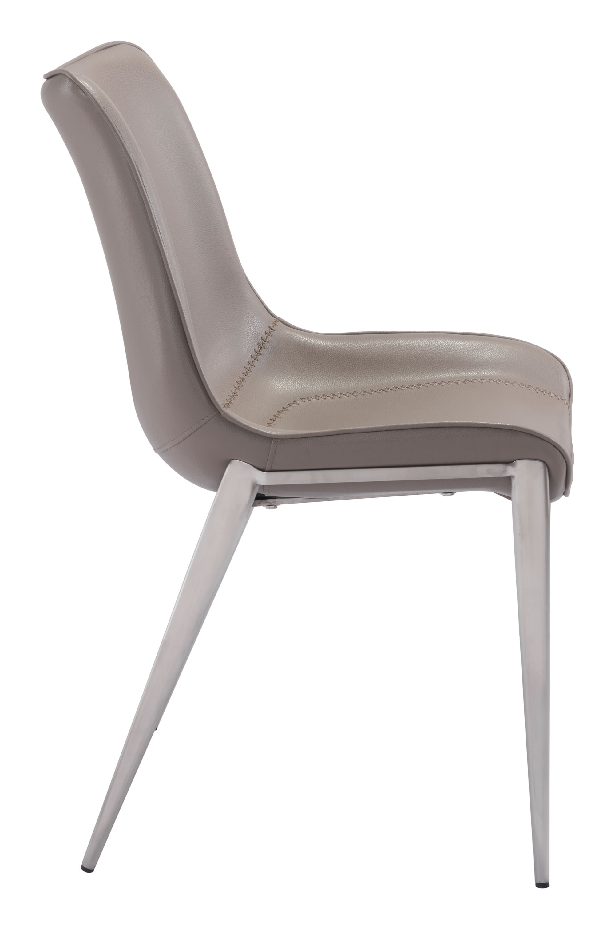 Magnus Dining Chair (Set of 2) Gray & Brushed Stainless Steel - Image 1