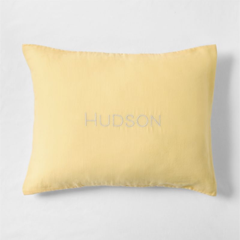 Supersoft Straw Yellow Organic Cotton Gauze Kids Pillow Sham - Image 2