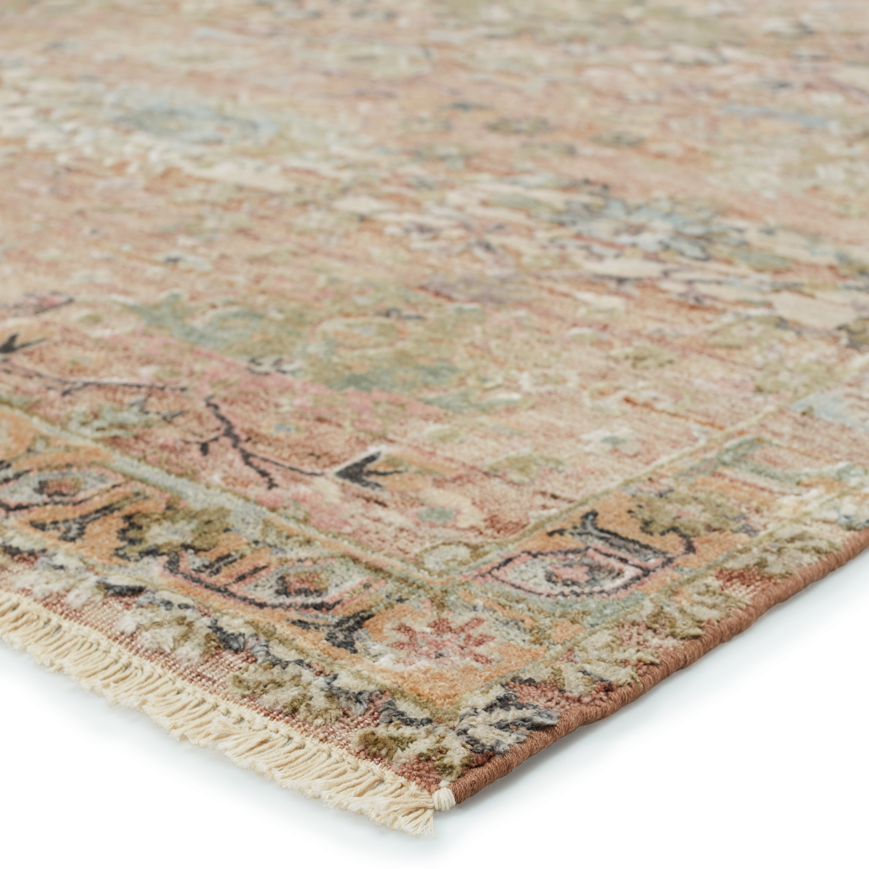 Designer Edit Ysa Hand-Knotted Medallion Pink/ Tan Area Rug (8'X10') - Image 1