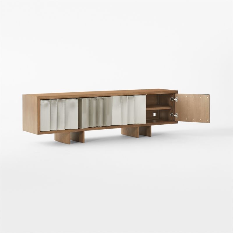Kibo 83" Steel and Oak Wood Media Console by Kravitz Design - Image 5