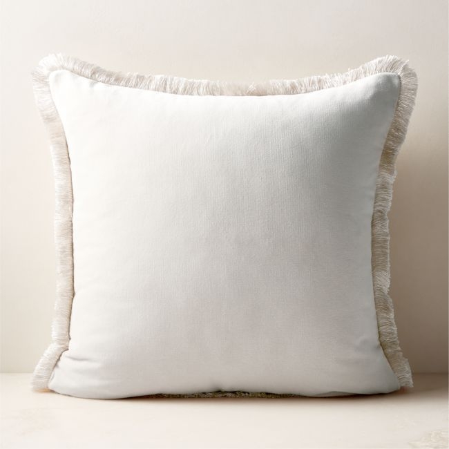 Bettie Warm White Velvet Throw Pillow Cover 20'' - Image 0
